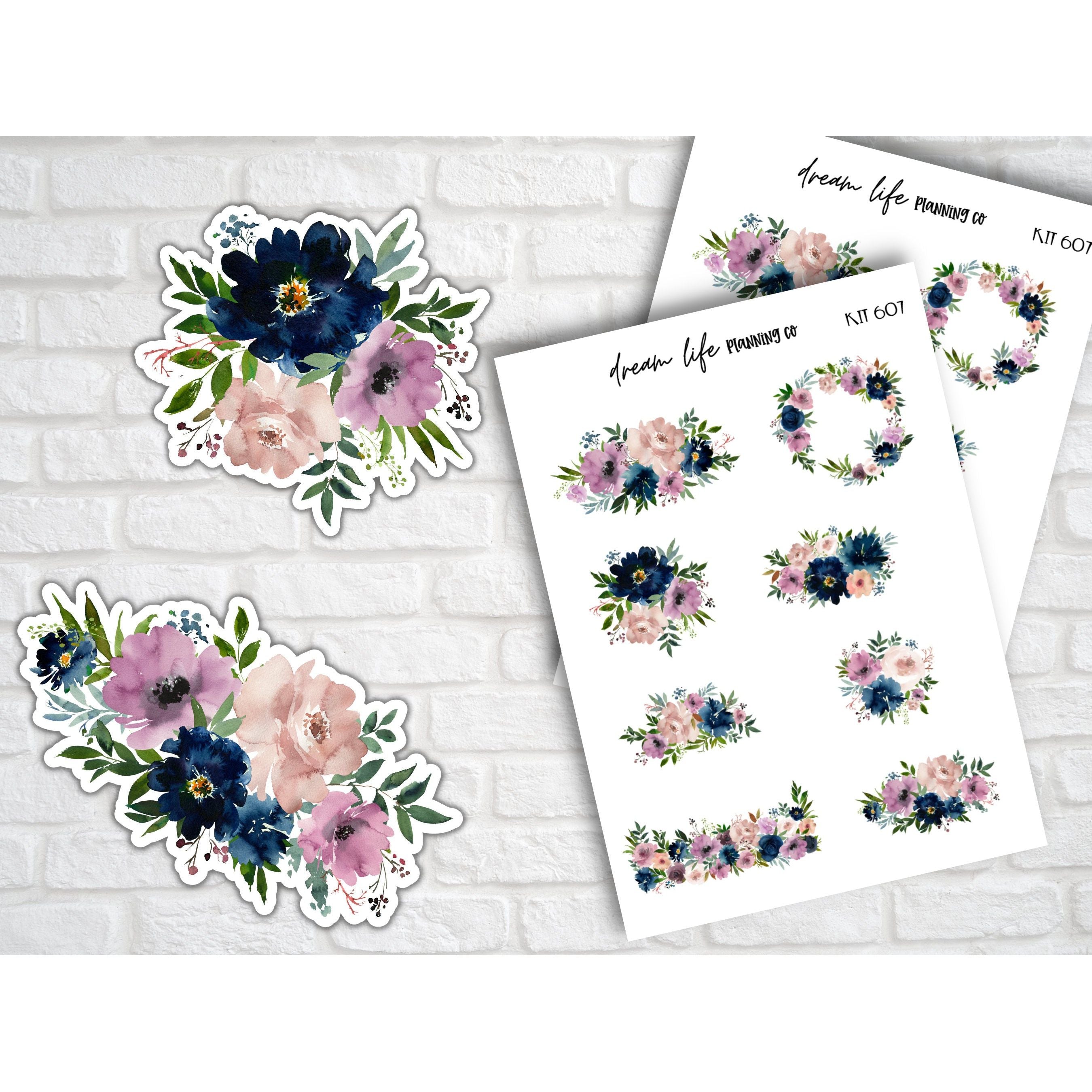 Flower Planner Stickers Floral Decorative Planner Stickers for Bullet ...