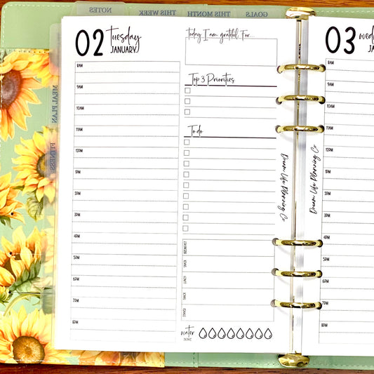 A5 Daily Planner Insert With Hourly Schedule