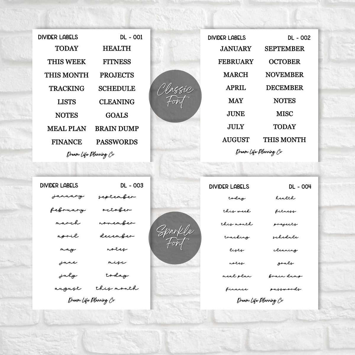 Clear Divider Tab Stickers