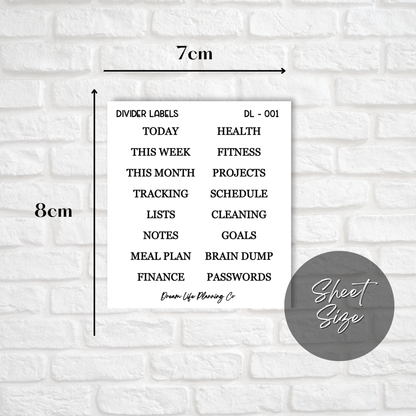 Clear Divider Tab Stickers