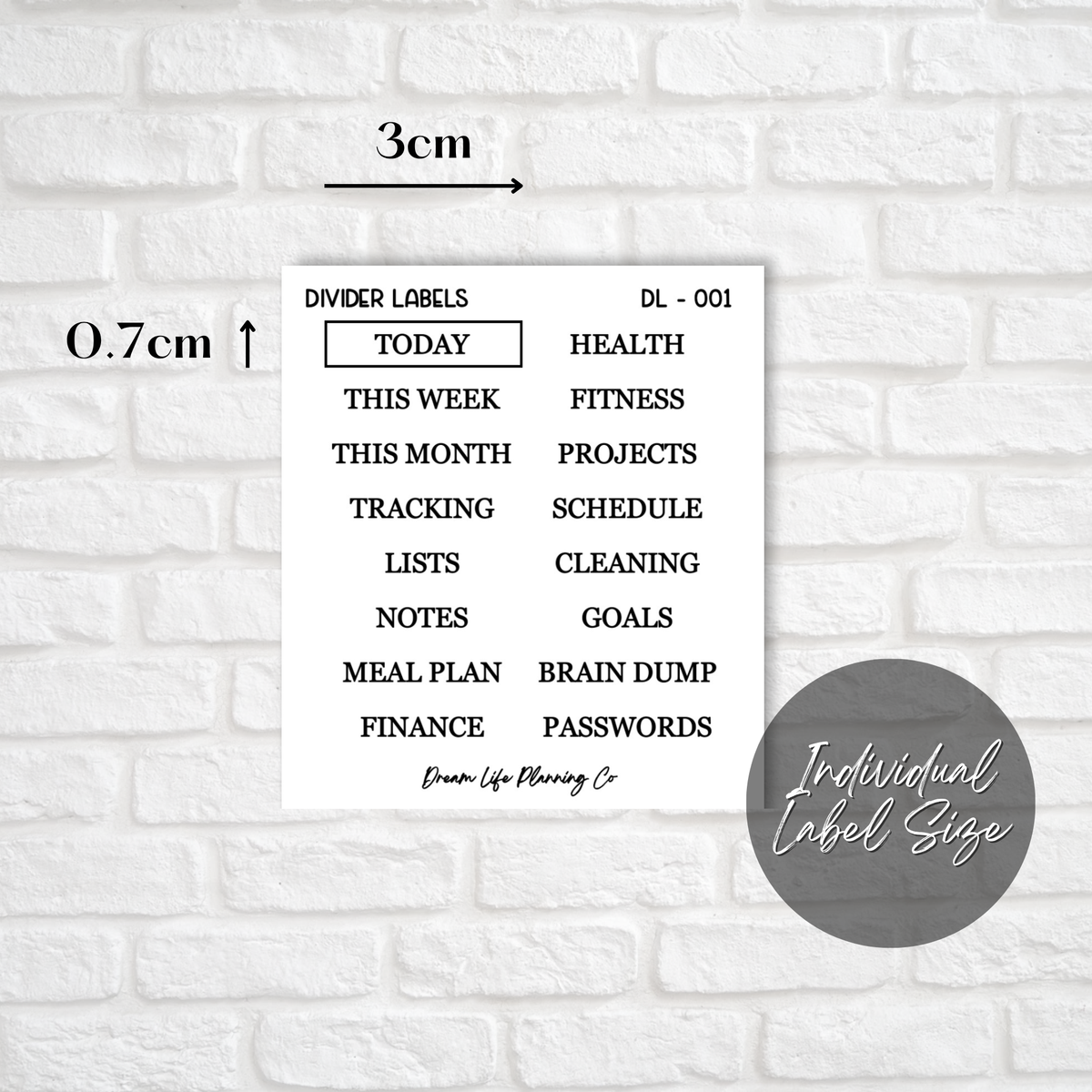 Clear Divider Tab Stickers