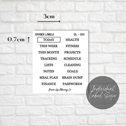 Clear Divider Tab Stickers