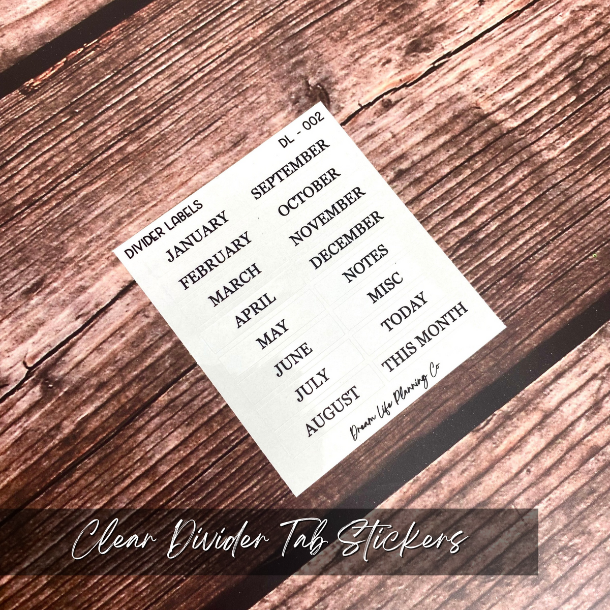 Clear Divider Tab Stickers