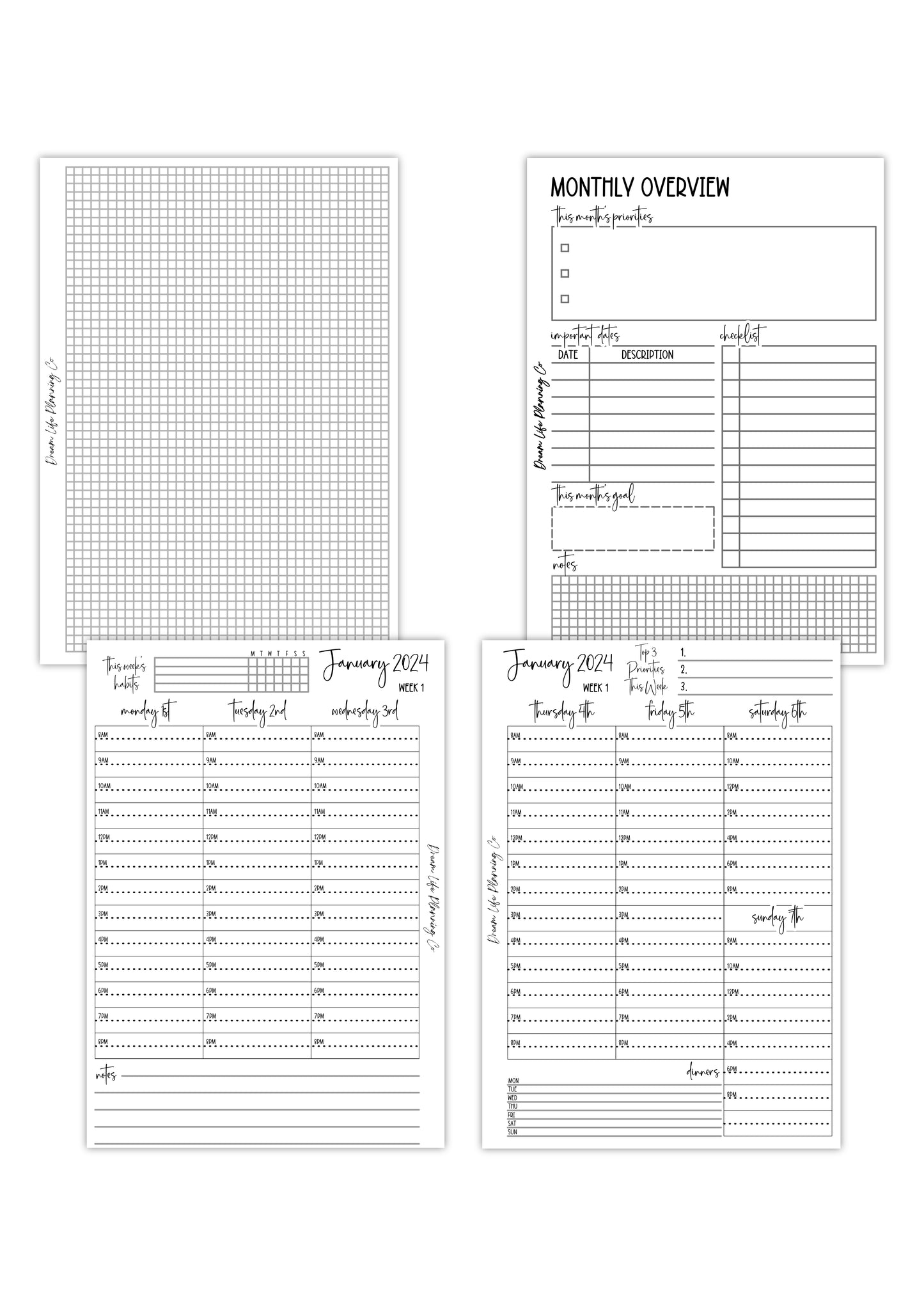 2025 - A5 Hourly Wide Columns