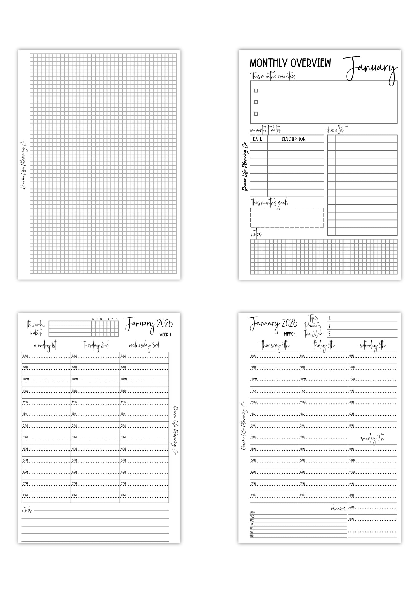 2026 - A5 Hourly Wide Columns