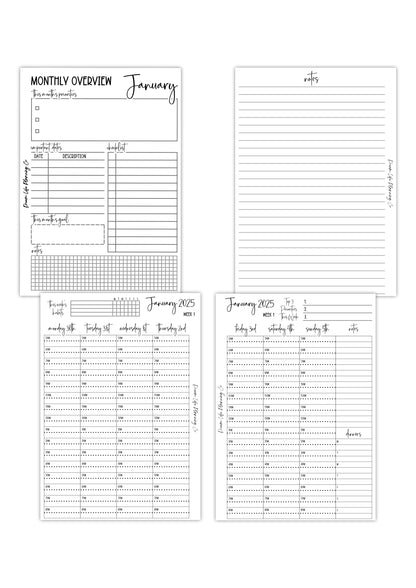 2025 - Hourly Planner Inserts