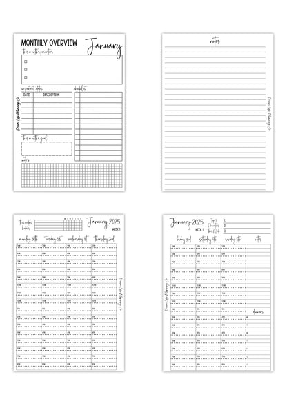 2026 - Hourly Planner Inserts