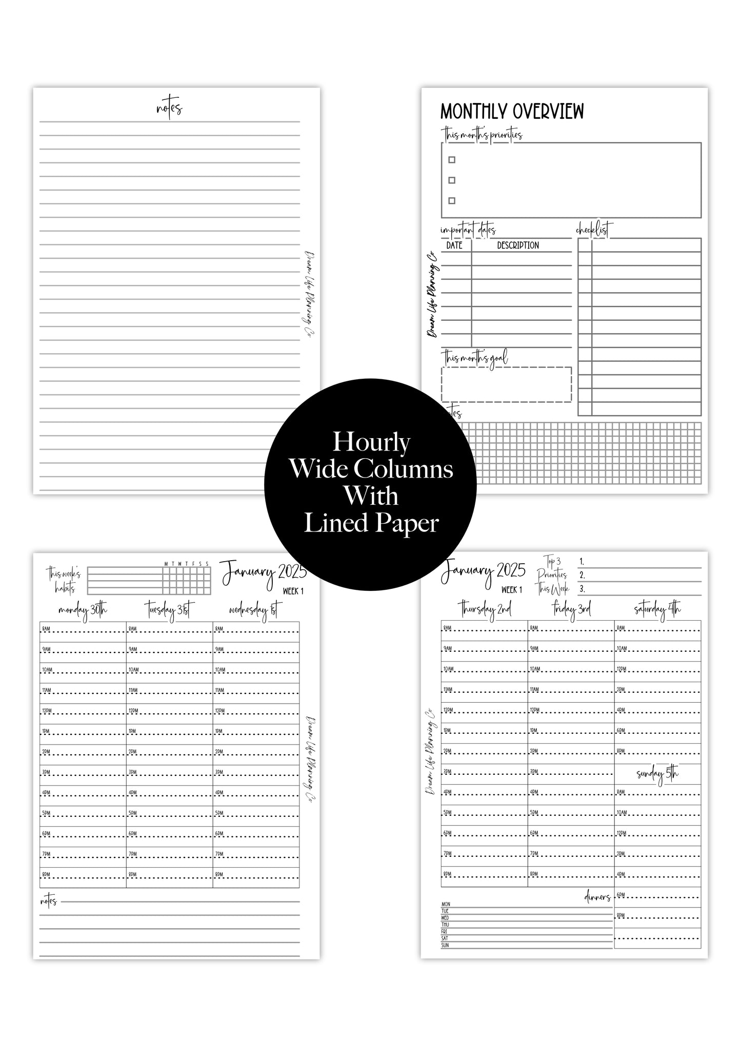 Hourly Planner Bundle