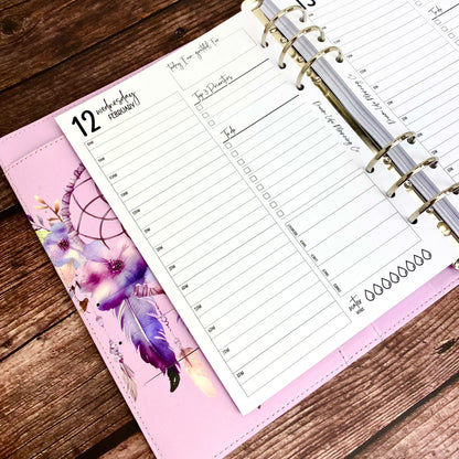 2025 - A5 Daily Planner Insert With Hourly Schedule