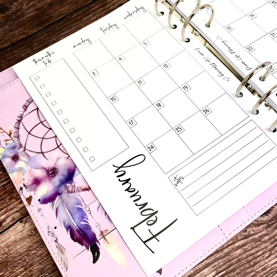 A5 planner insert pages planner refills 6 ring diary pages dream