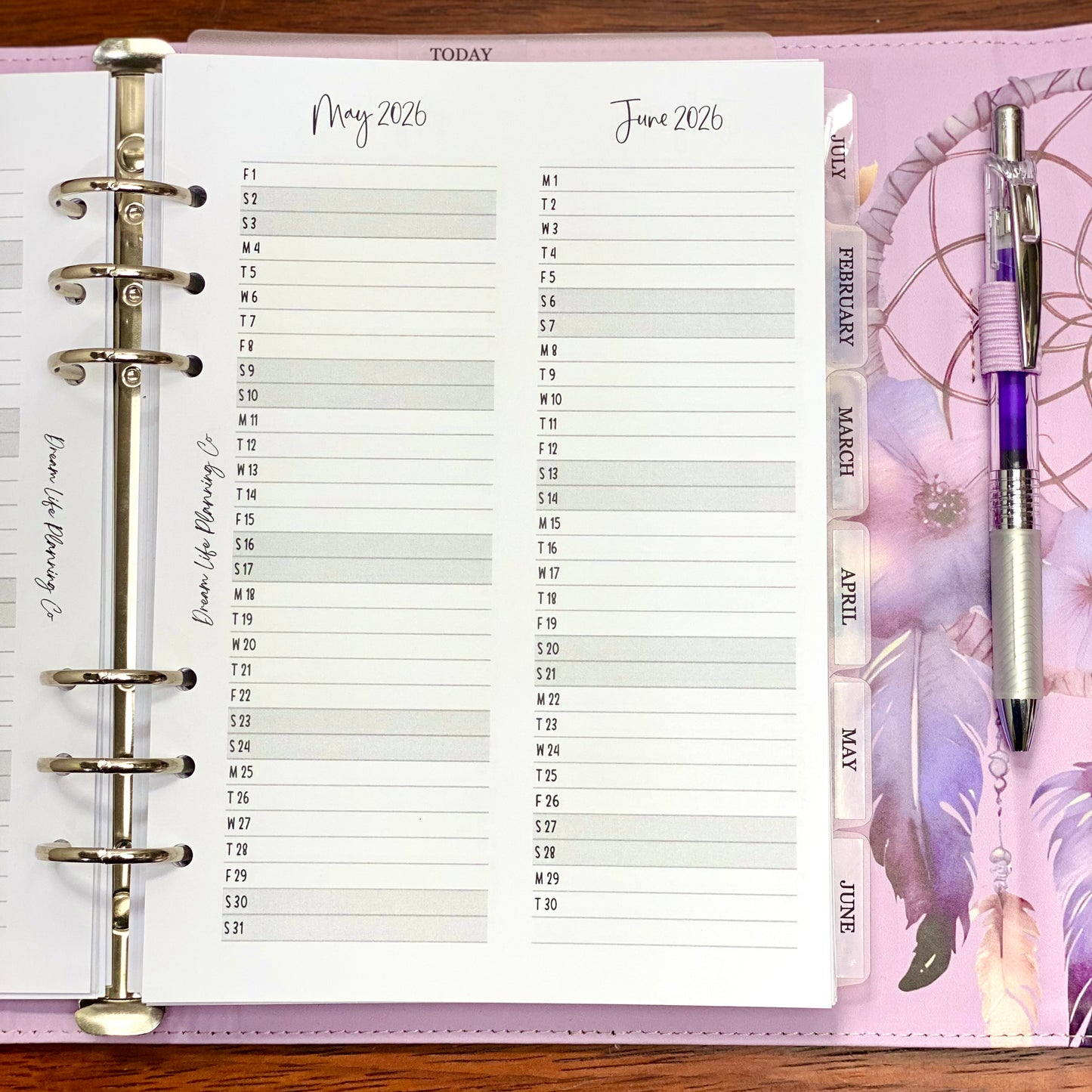 2026 - Vertical Month At A Glance