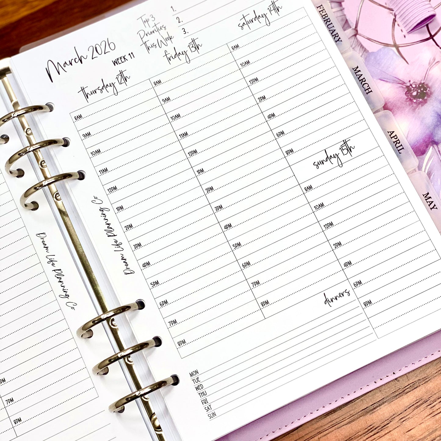 2026 - A5 Hourly Wide Columns