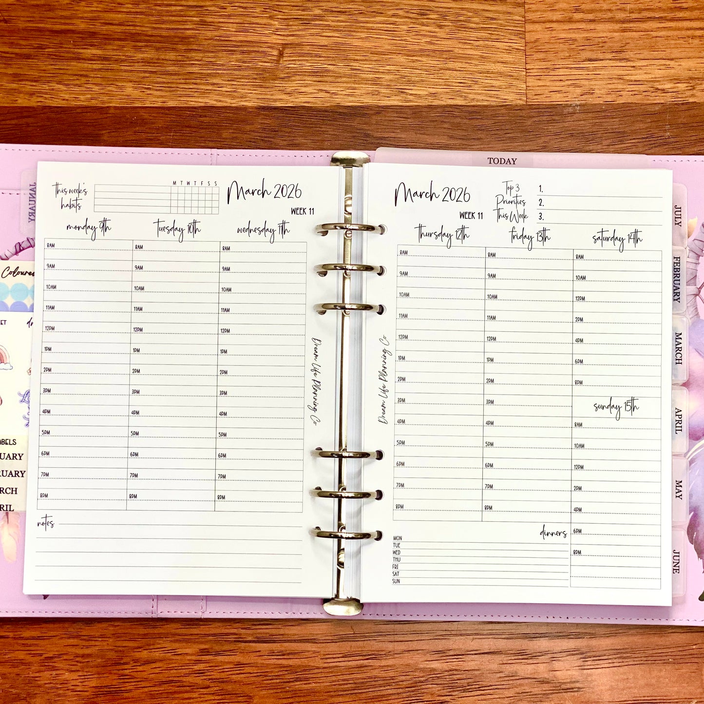 2026 - A5 Hourly Wide Columns