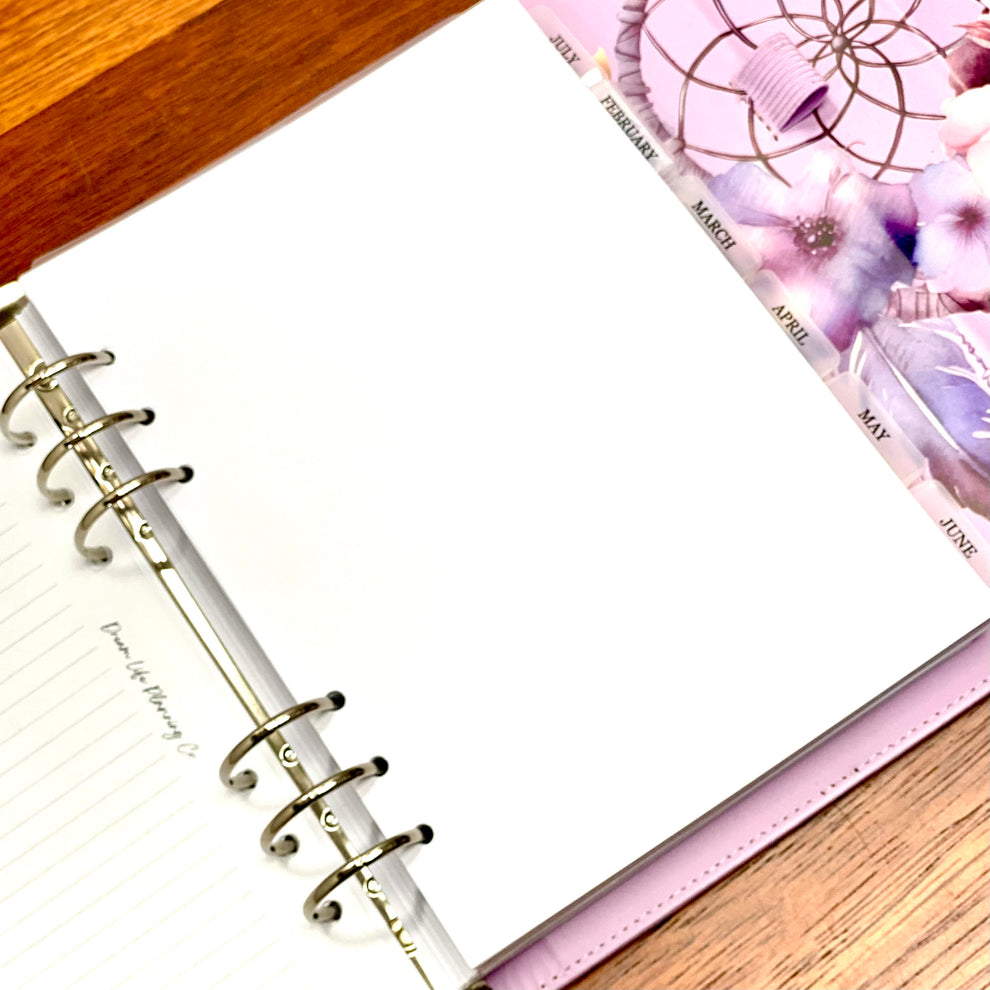 BLANK A5 Planner Insert - 50 Sheets – Dream Life Planning Co