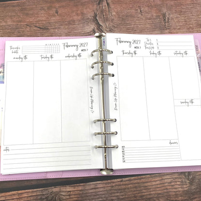 2027 - A5 Weekly Vertical Planner Inserts