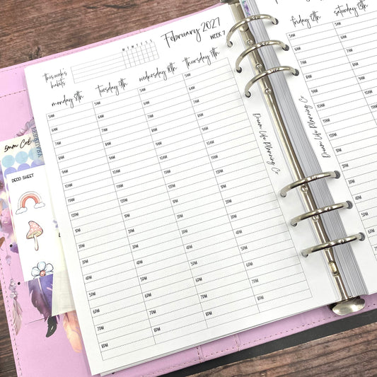 2027 - Hourly Planner Inserts
