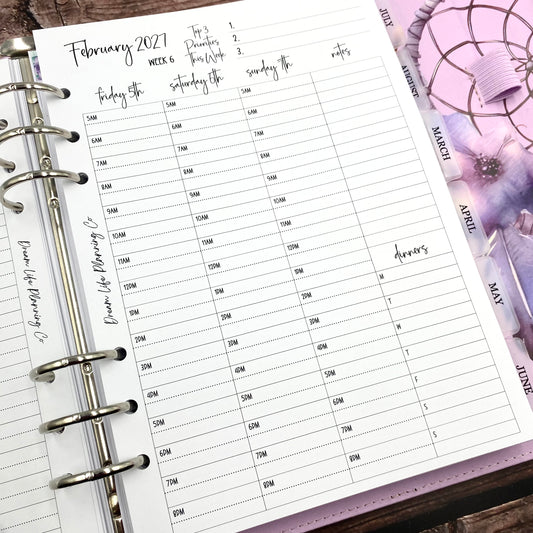 2027 - Hourly Planner Inserts