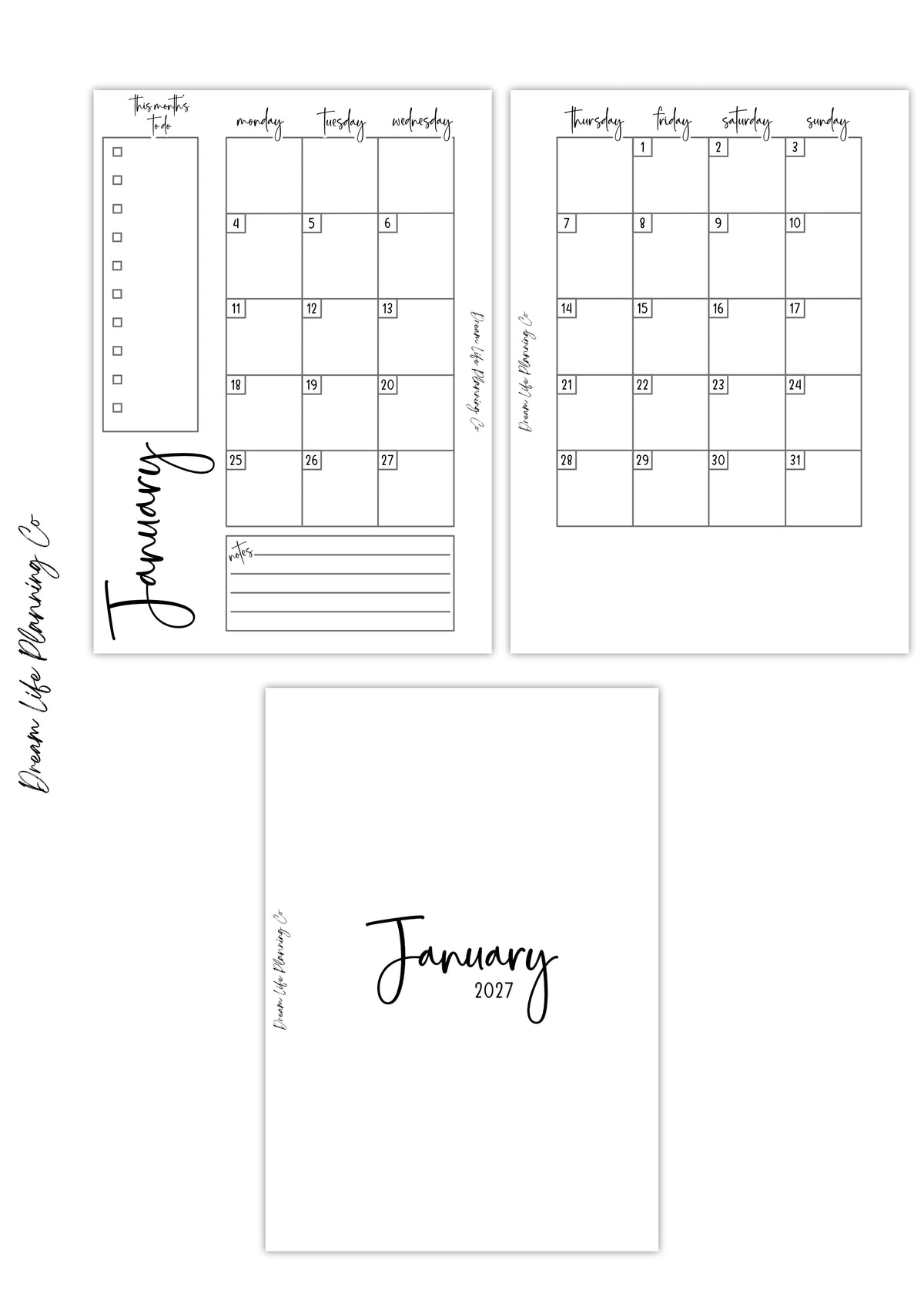 2027 - MO2P Month On Two Pages