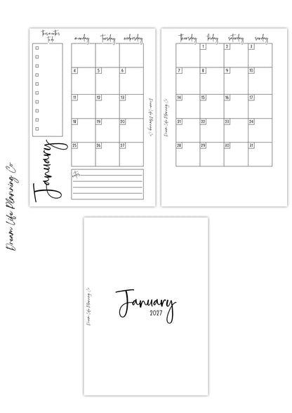 2027 - MO2P Month On Two Pages