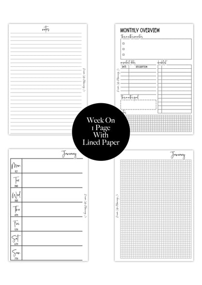 WO1P Boxes - Planner Bundle (Week On 1 Page)