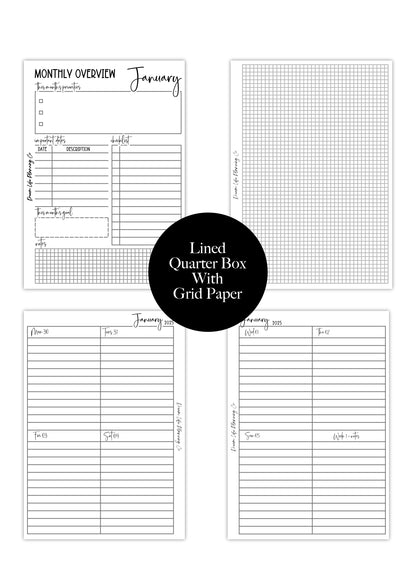 WO2P Quarter Boxes - Planner Bundle (Week On 2 Pages)