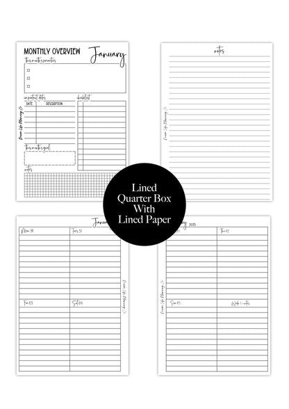 WO2P Quarter Boxes - Planner Bundle (Week On 2 Pages)