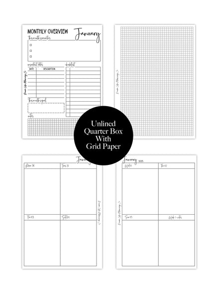 WO2P Quarter Boxes - Planner Bundle (Week On 2 Pages)