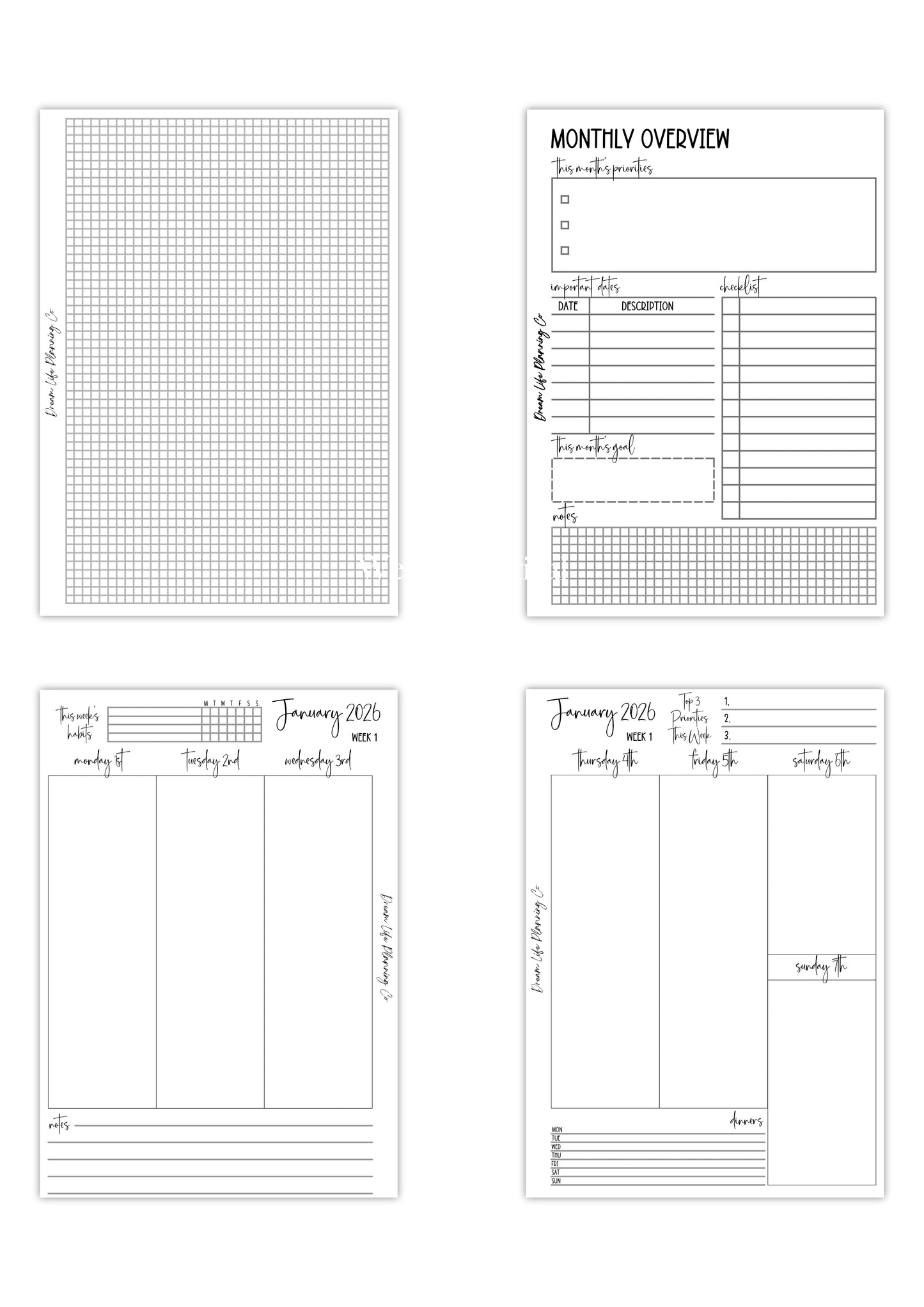 Weekly Vertical Planner Bundle