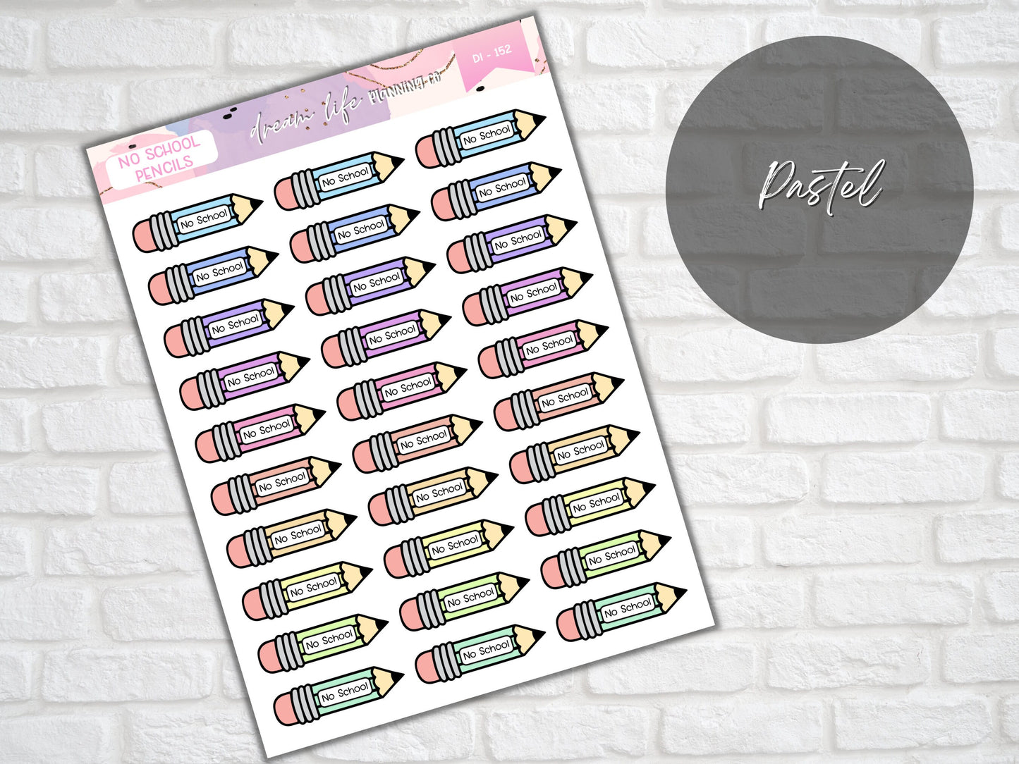 No School Pencil Stickers, Back to School Planner Diary Bullet Journal Stickers, Student or Teacher Planner Sticker Sheet, School Stickers