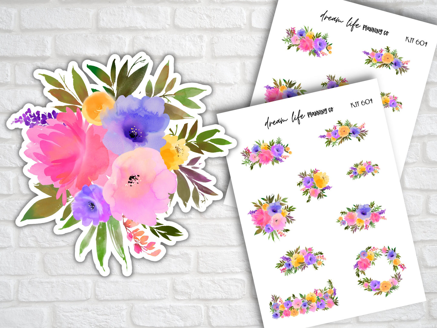 Deco Planner Stickers Floral Decorative Planner Stickers for Bullet Journal Stickers Cute Flower Planner Sticker Sheets Erin Condren Sticker