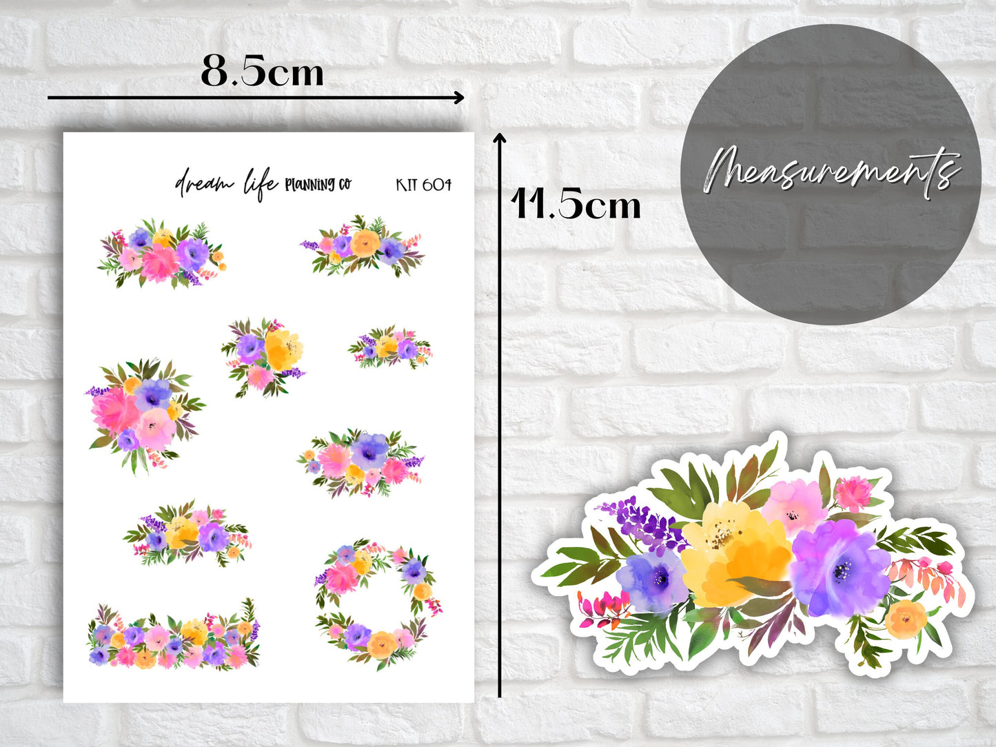 Deco Planner Stickers Floral Decorative Planner Stickers for Bullet Journal Stickers Cute Flower Planner Sticker Sheets Erin Condren Sticker