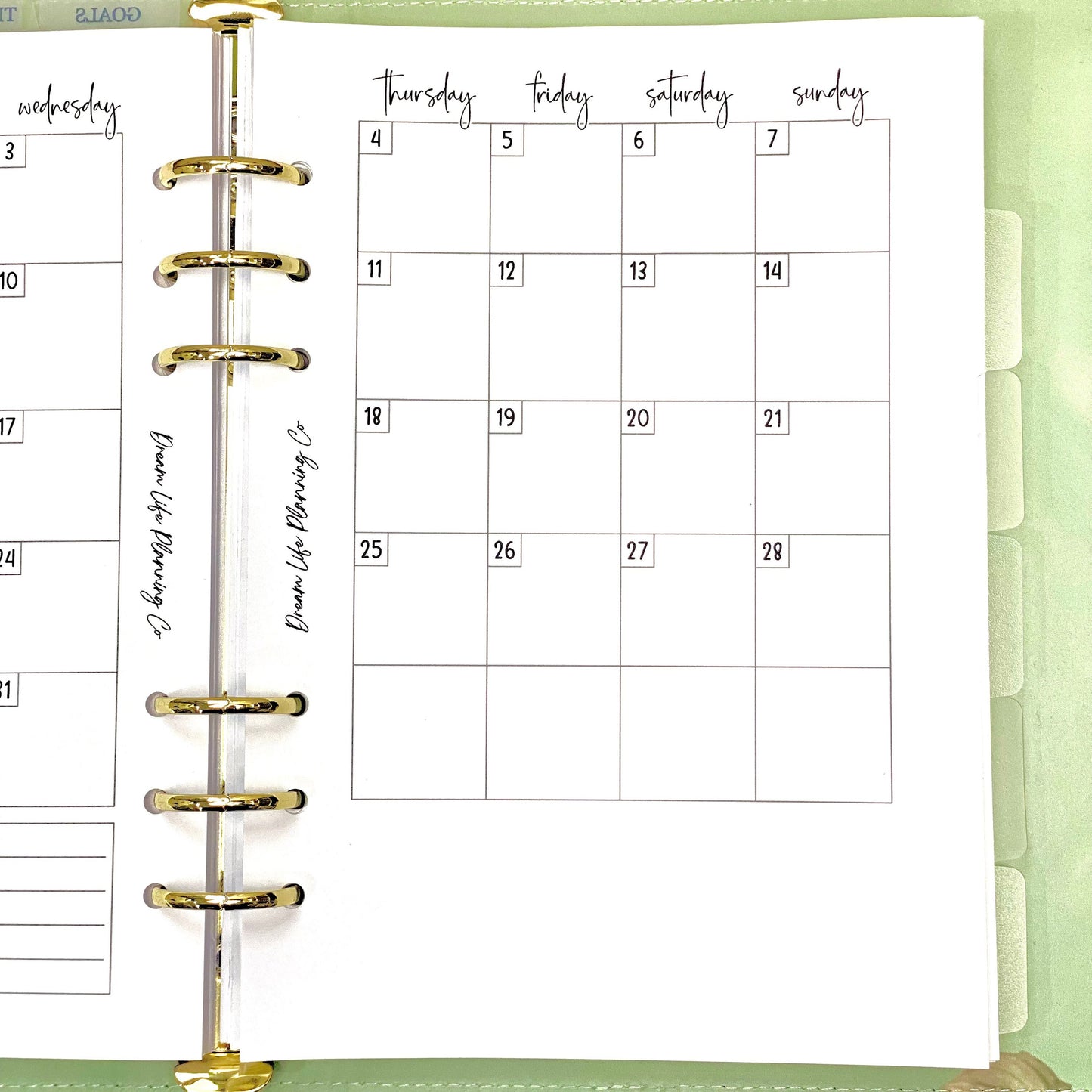 2024 A5 MO2P Month On Two Page Planner Refill for A5 Planner Refill A5 Planner Inserts