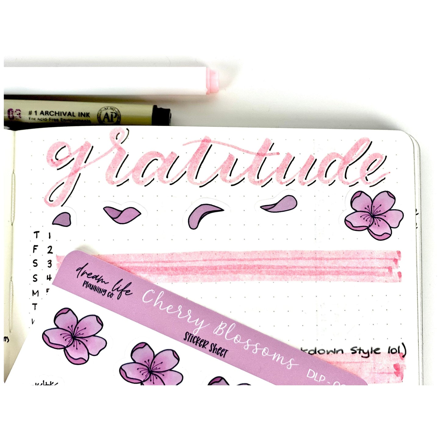 Cherry Blossom Stickers | Cherry Blossoms | Bullet Journal | Planner Stickers | Cute Planner Sticker Sheet | Sticker Sheet | BUJO | DLP 002