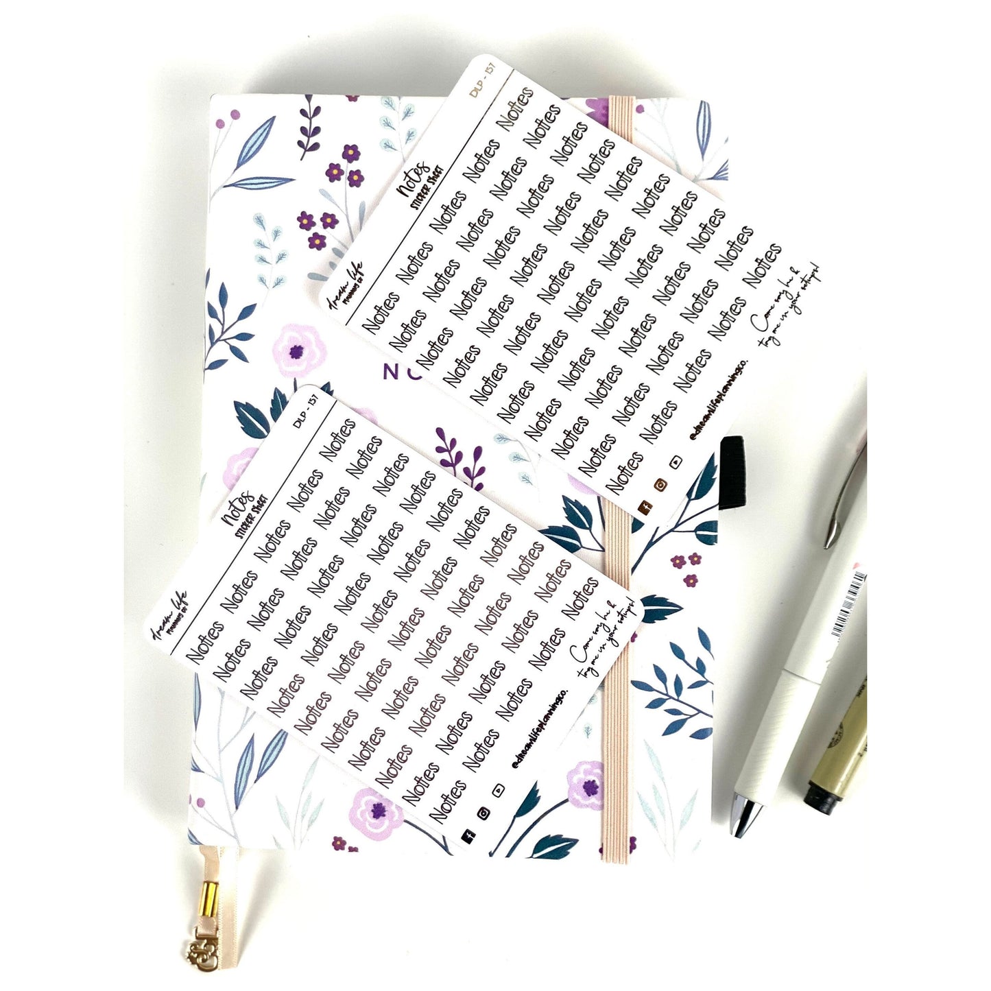 Foiled “Notes” Stickers | Bullet Journal | Planner Stickers | Cute Planner Sticker Sheet | Sticker Sheet | BUJO