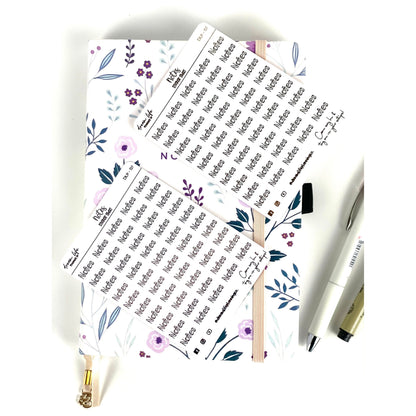 Foiled “Notes” Stickers | Bullet Journal | Planner Stickers | Cute Planner Sticker Sheet | Sticker Sheet | BUJO