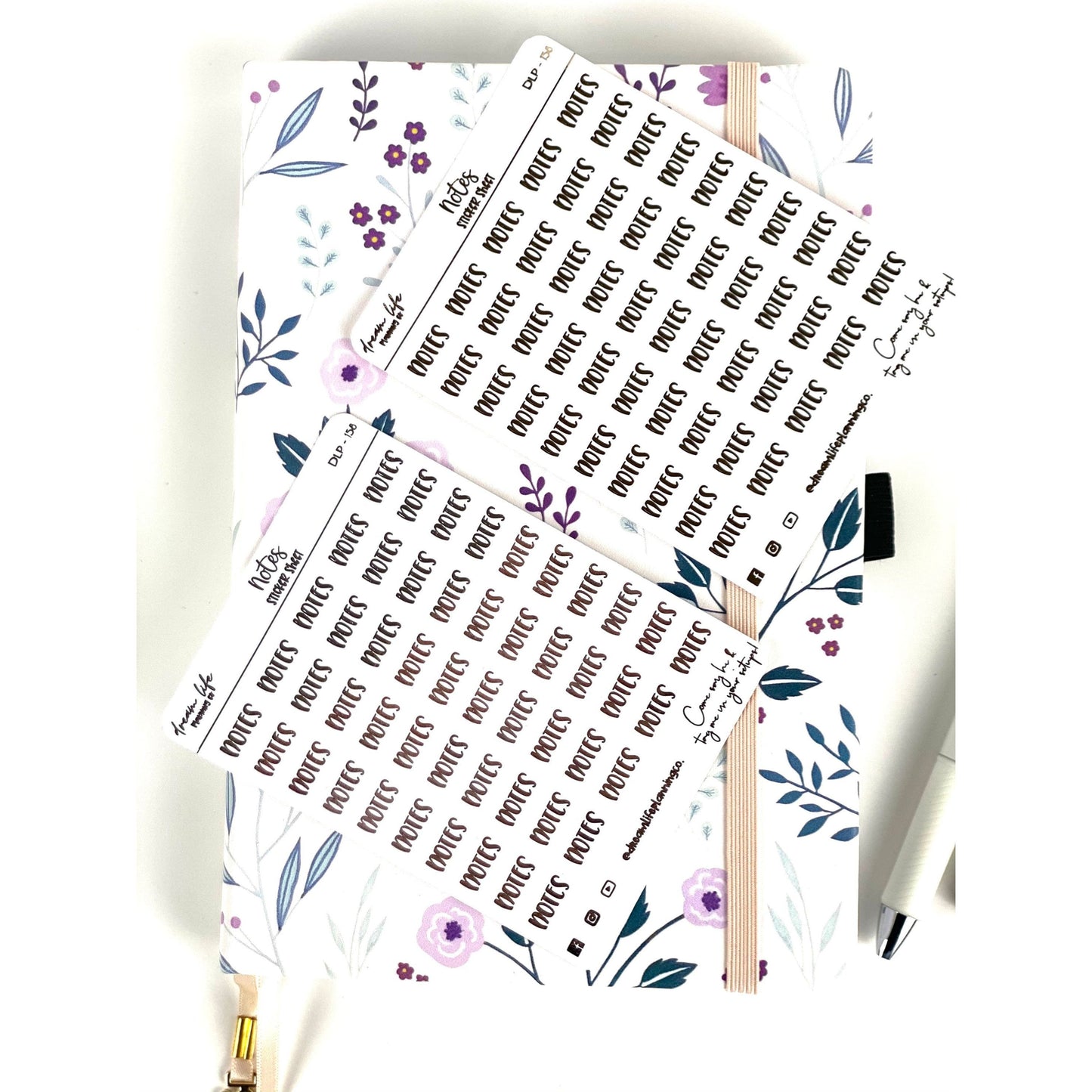 Foiled “Notes” Stickers | Bullet Journal | Planner Stickers | Cute Planner Sticker Sheet | Sticker Sheet | BUJO