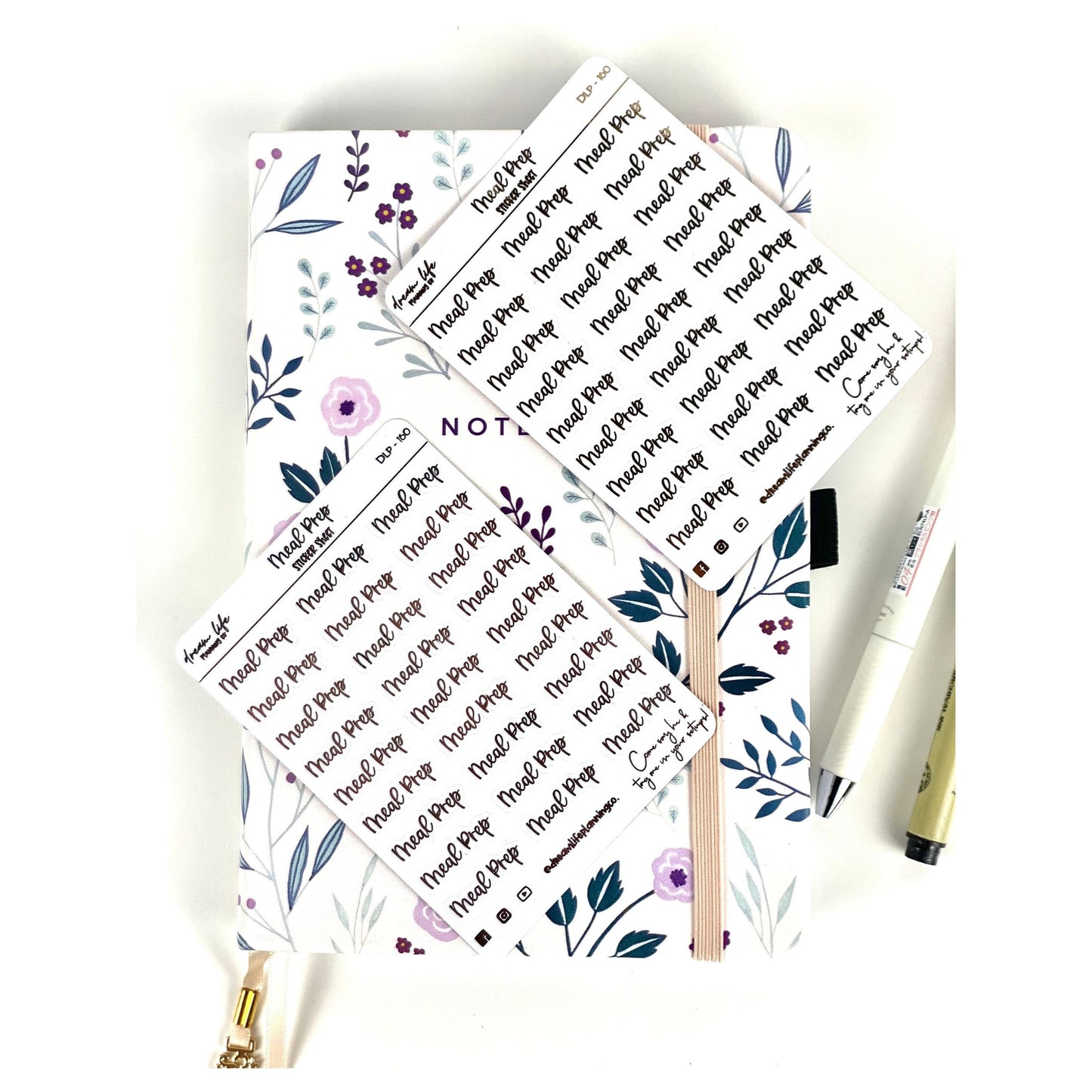 Foiled “Meal Prep” Stickers | Bullet Journal | Planner Stickers | Cute Planner Sticker Sheet | Sticker Sheet | BUJO