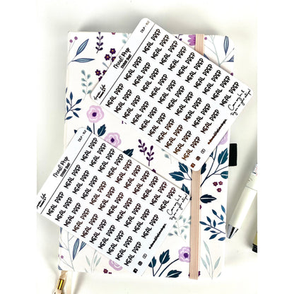 Foiled “Meal Prep” Stickers | Bullet Journal | Planner Stickers | Cute Planner Sticker Sheet | Sticker Sheet | BUJO