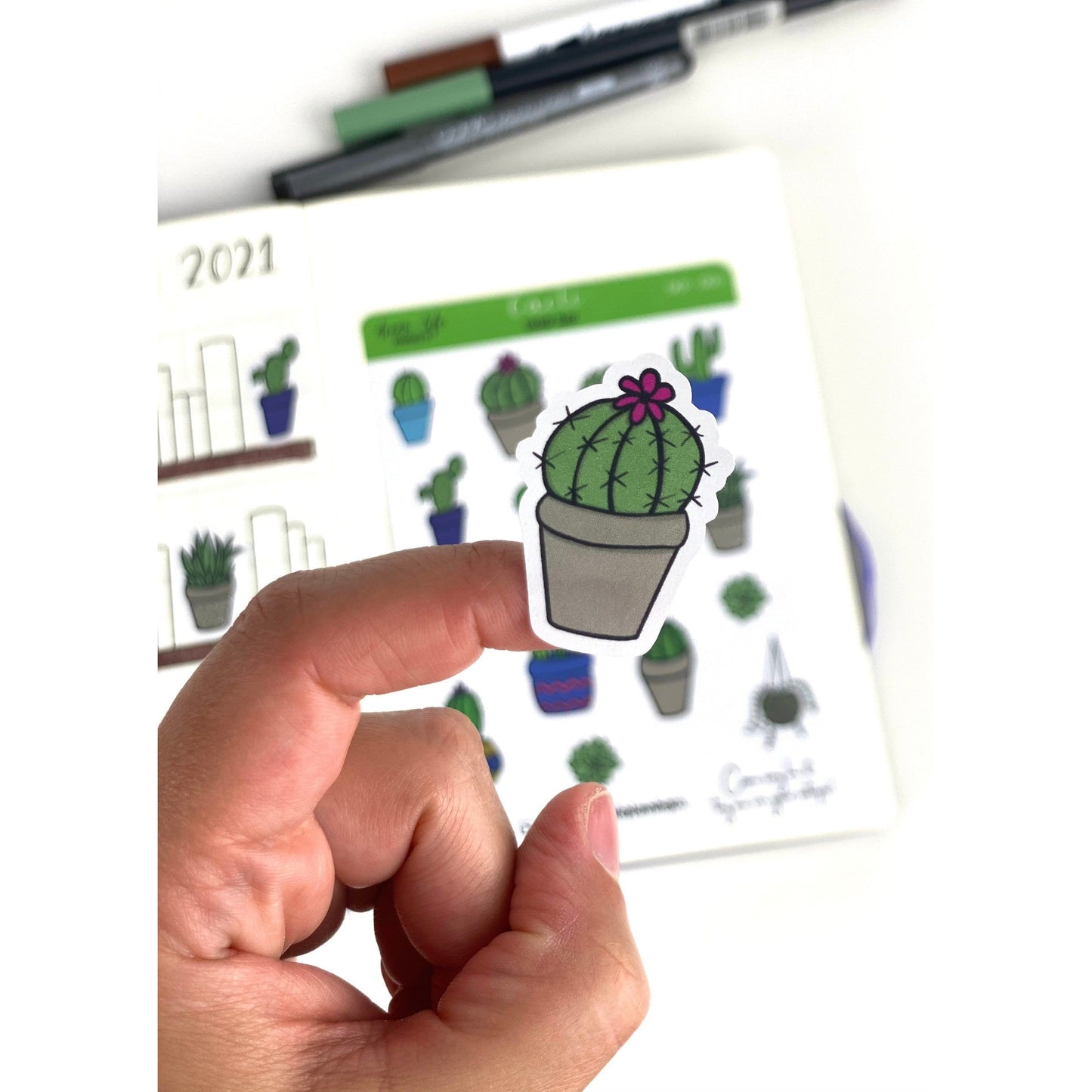 Cactus Stickers | Succulents Stickers | Bullet Journal | Planner Stickers | Cute Planner Sticker Sheet | Sticker Sheet | BUJO | DLP 003