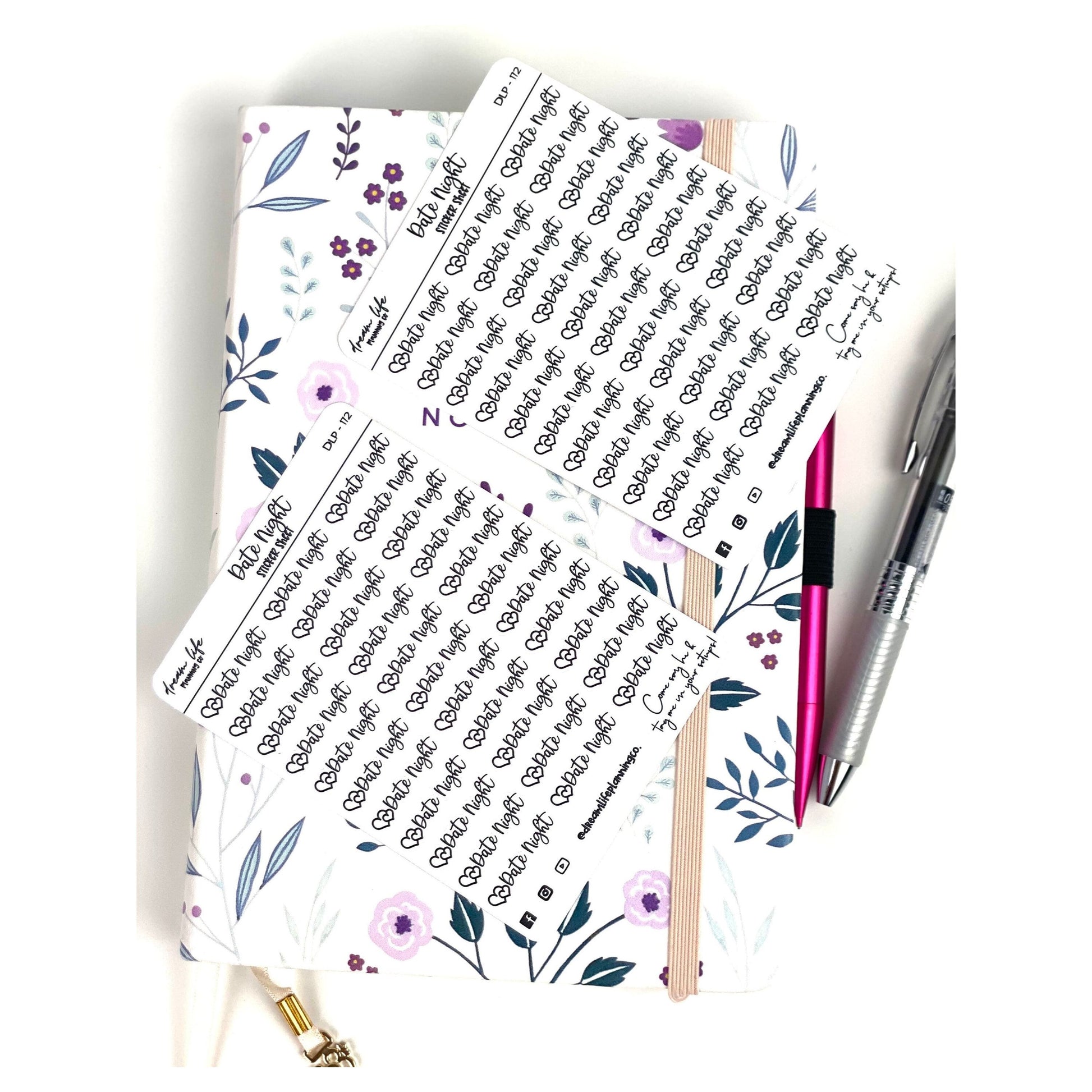 Foiled "Date Night" Stickers | Bullet Journal | Planner Stickers | Cute Planner Sticker Sheet | Sticker Sheet | BUJO