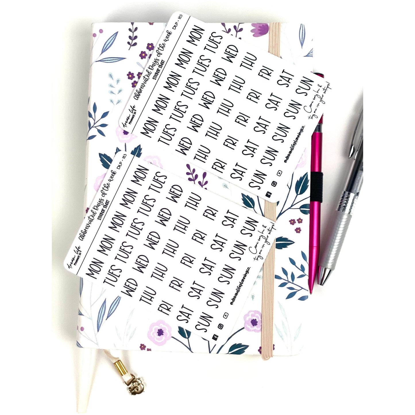 Foiled Abbreviated Days of the Week Stickers | Bullet Journal | Planner Stickers | Cute Planner Sticker Sheet | Sticker Sheet | BUJO