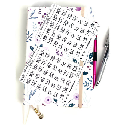 Foiled Abbreviated Days of the Week Stickers | Bullet Journal | Planner Stickers | Cute Planner Sticker Sheet | Sticker Sheet | BUJO