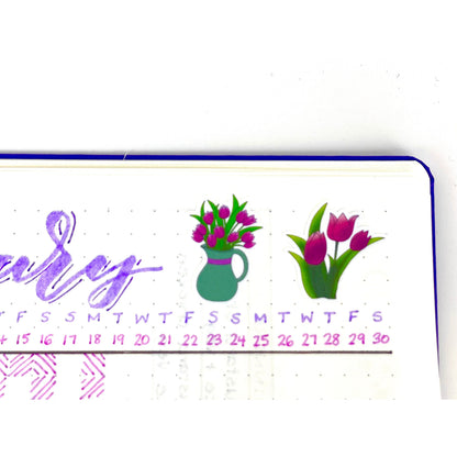 Tulips Stickers | Tulips | Bullet Journal | Planner Stickers | Cute Planner Sticker Sheet | Sticker Sheet | BUJO | DLP 006