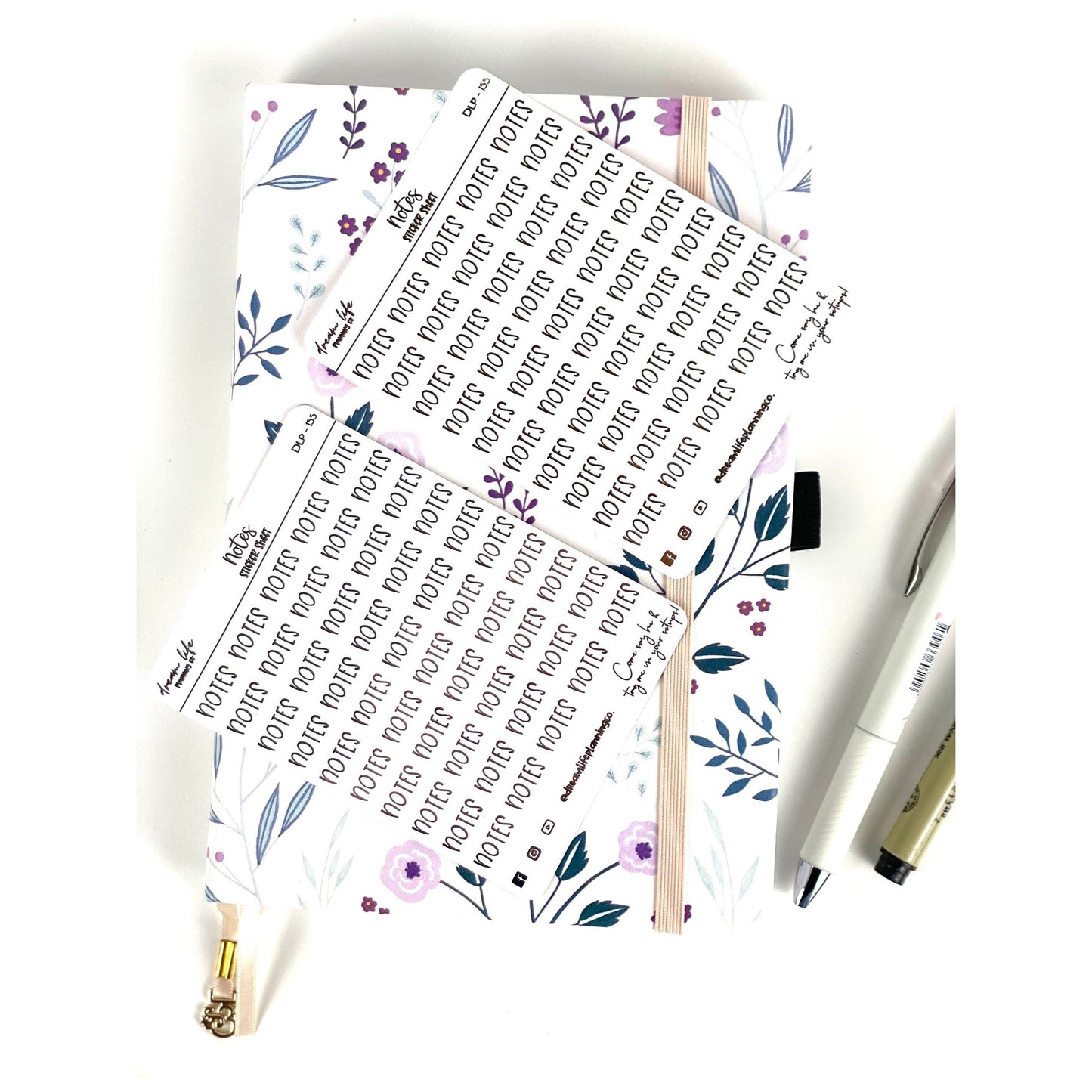 Foiled “Notes” Stickers | Bullet Journal | Planner Stickers | Cute Planner Sticker Sheet | Sticker Sheet | BUJO