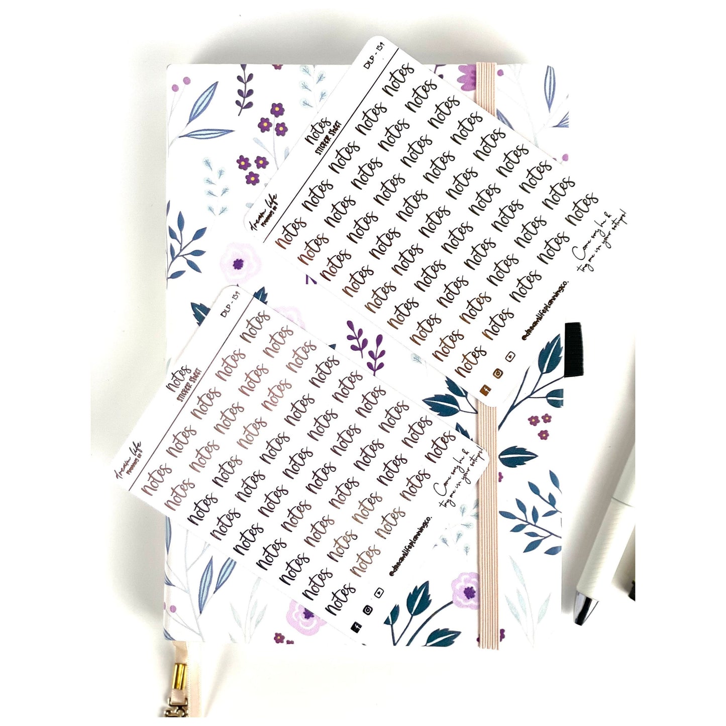 Foiled “Notes” Stickers | Bullet Journal | Planner Stickers | Cute Planner Sticker Sheet | Sticker Sheet | BUJO