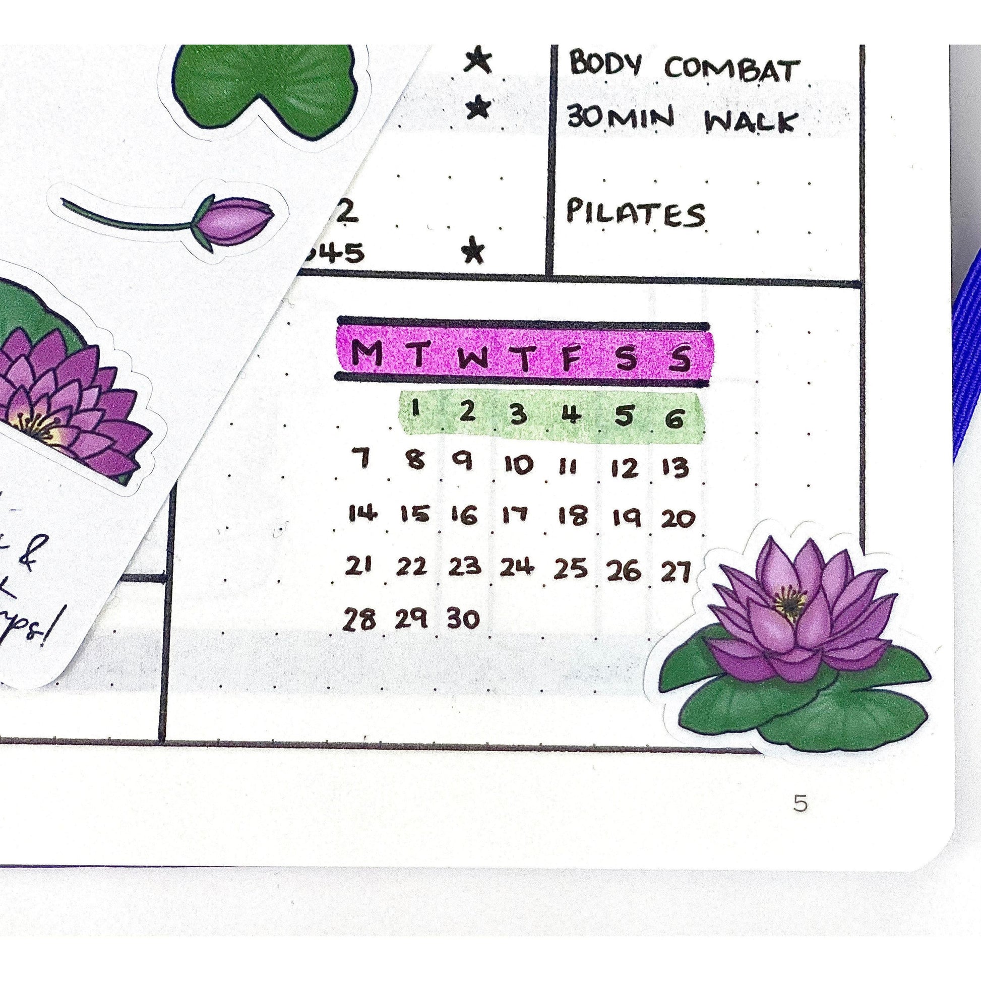 Water Lilies Stickers | Bullet Journal | Planner Stickers | Cute Planner Sticker Sheet | Sticker Sheet | BUJO | DLP 005