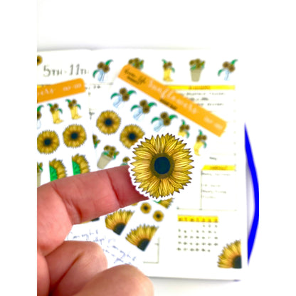 Sunflower Stickers | Sunflowers | Bullet Journal | Planner Stickers | Cute Planner Sticker Sheet | Sticker Sheet | BUJO | DLP 001