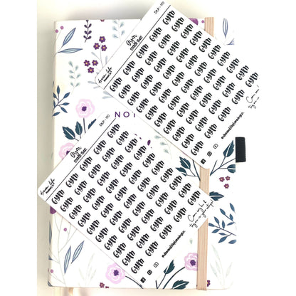 Foiled “Gym” Stickers | Bullet Journal | Planner Stickers | Cute Planner Sticker Sheet | Sticker Sheet | BUJO