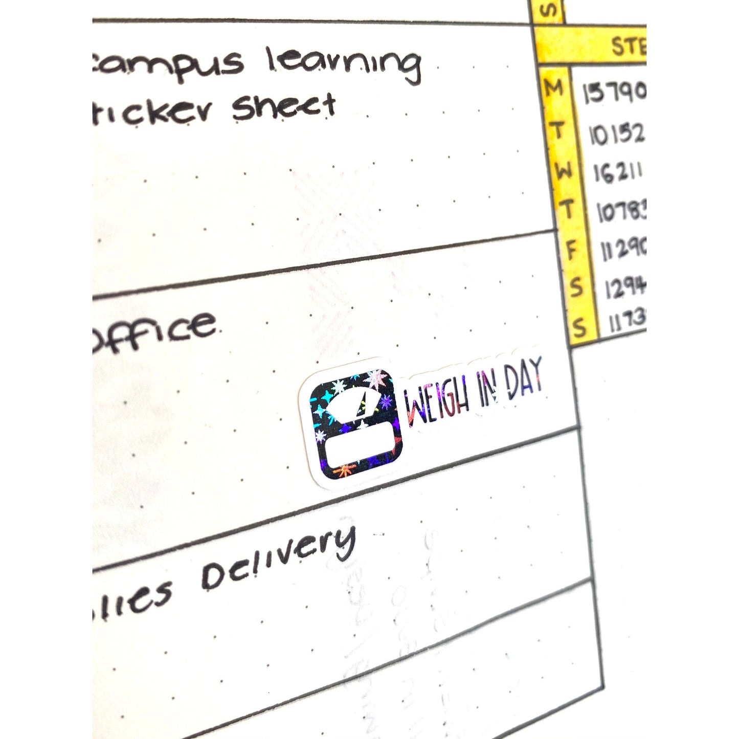 Weigh In Day Stickers, Scales Stickers, Foiled Scripts Stickers, Fitness Stickers, Bullet Journaling, Planner Stickers, Cute Sticker Sheets