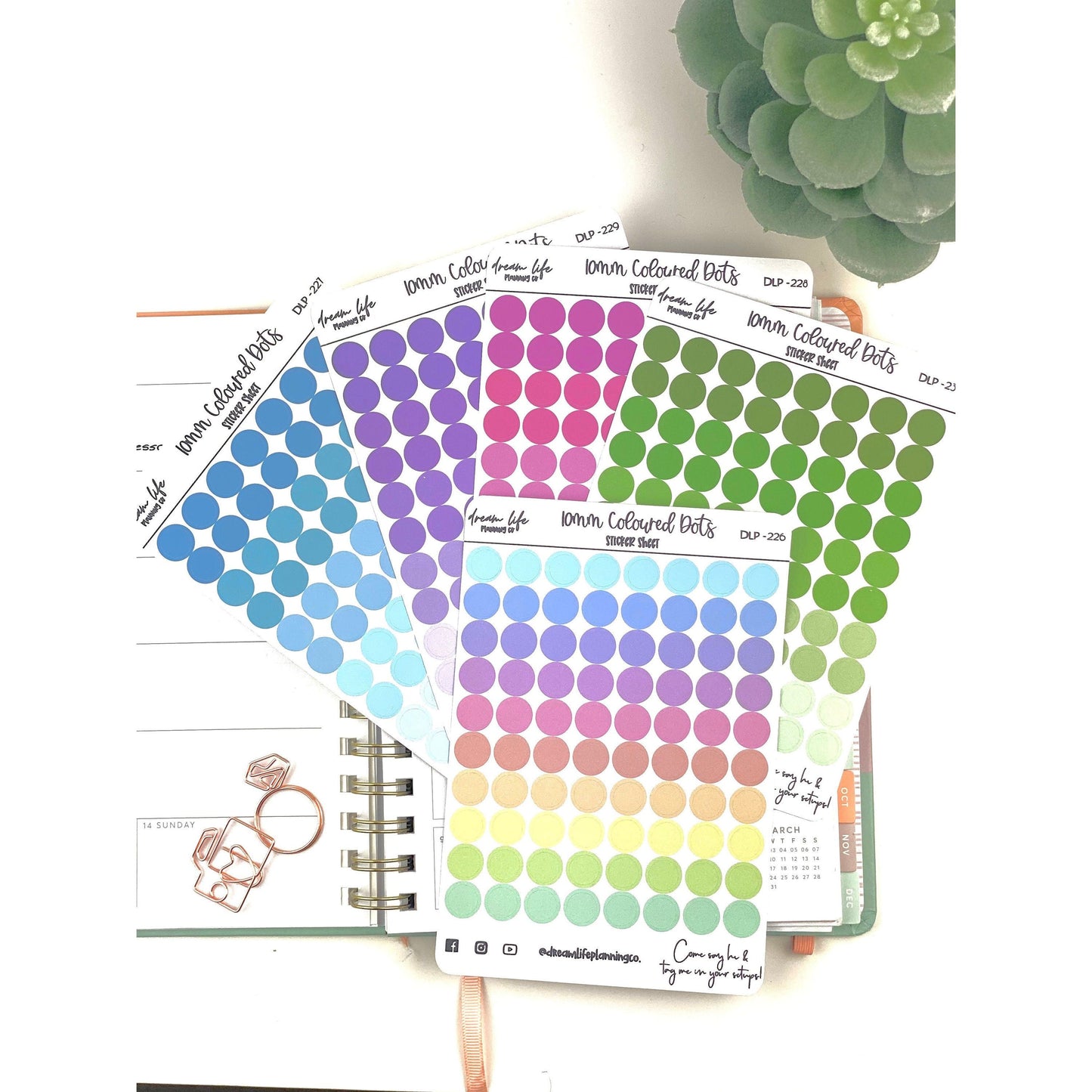 10mm Pastel Transparent or Matte Dot Stickers | Bullet Journal Stickers | Planner Stickers | Sticker Sheet | Functional Planner Stickers |